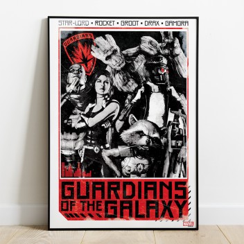 Tableau Guardians of the Galaxy 02 - black and white 35x50cm
