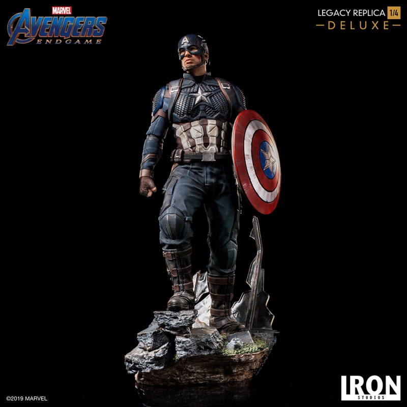 Marvel Statue En Résine Avengers Endgame Captain America Movie Premier  Collection 30 Cm Figurine Bleu